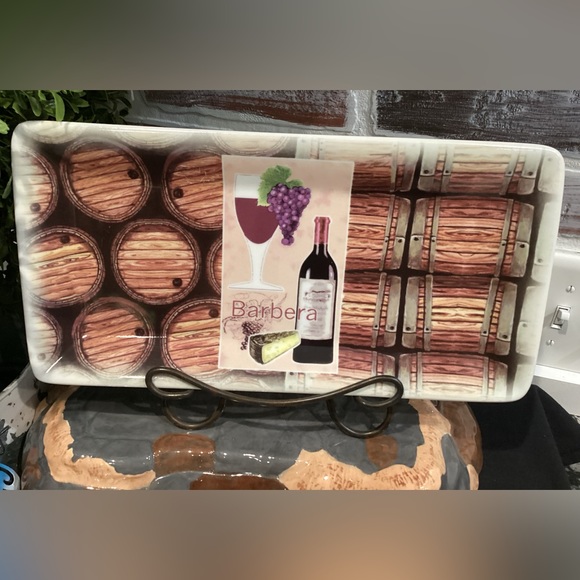 T. Limoges Design In France - Ceramic Crafted Serving Tray - Barbera Wine Cheese - Picture 2 of 9